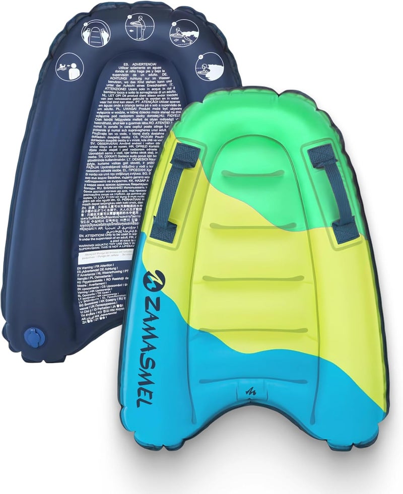ZAMASMEL Premium Kids Inflatable Boogie Board Lightweight Swimming Floating Surfboard for Beach & Pool Fun Durable Inflatable Surf Body Board for Wave Riding Summer Pool Floats & Beach Toys - Image 1